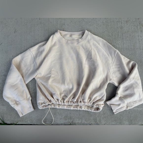 Abercrombie & Fitch Cropped Sweatshirt with Drawstring Hem Pullover Sweatshirt - Picture 1 of 5